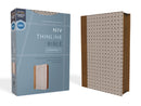 NIV Thinline Bible  Compact (Comfort Print)-Brown/White Leathersoft w/Zipper