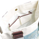 Tote Canvas Wit/Blauw Schelp Bedrukt Be Still &amp; Know