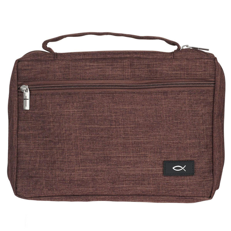 Ichthus Patch Brown Bible Cover