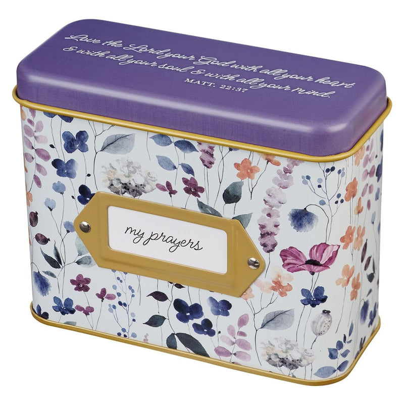 My Prayers Matthew 22:37 Cards In Tin Multi-floral