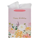 Purple Floral Happy Birthday Gift Bag LG Portrait