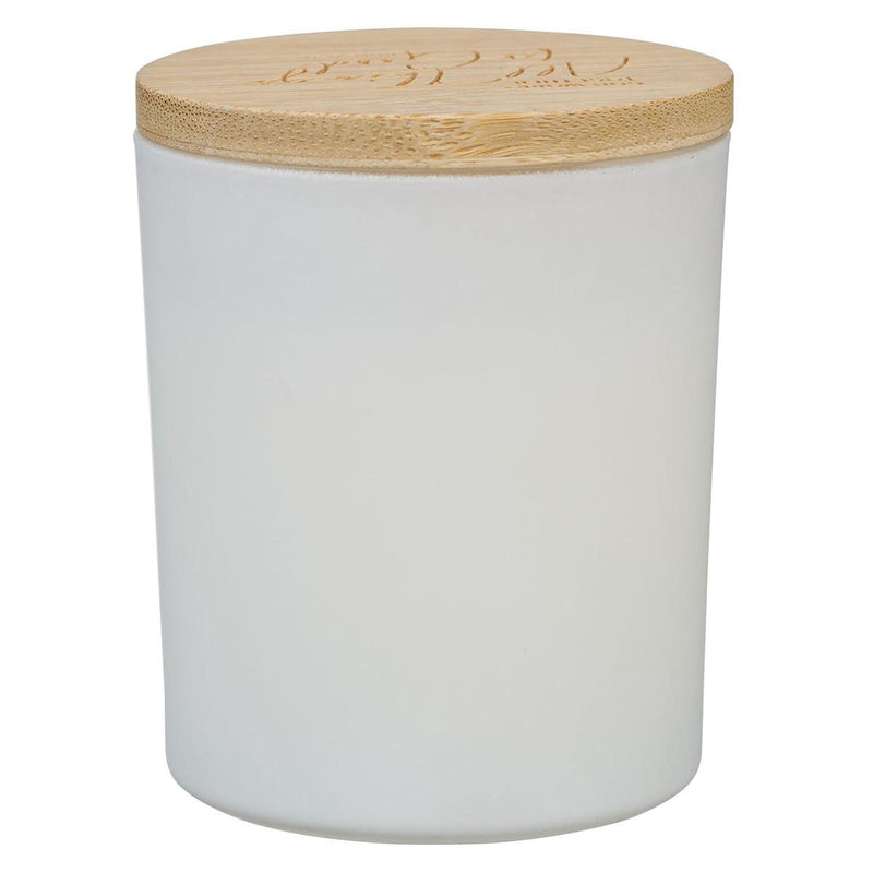 White God Works Rom. 8:28 Glass Candle w/Bamboo Lid