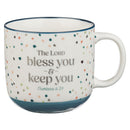 Confetti Bless You and Keep You Num. 6:24 Mug Blue