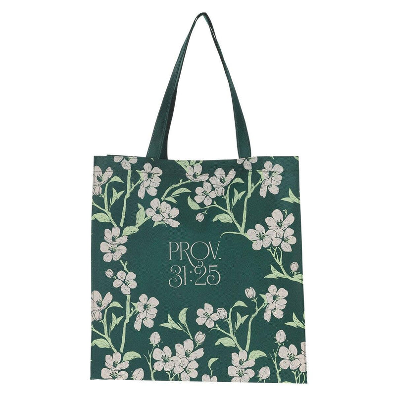 Strength & Dignity Proverbs 31:25 Tote bag Green