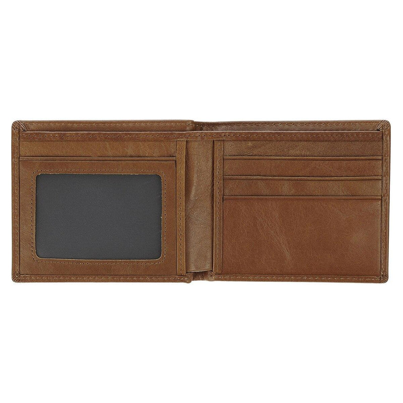 Wallet Leather Tan Be Strong and Steadfast Deut. 31:6