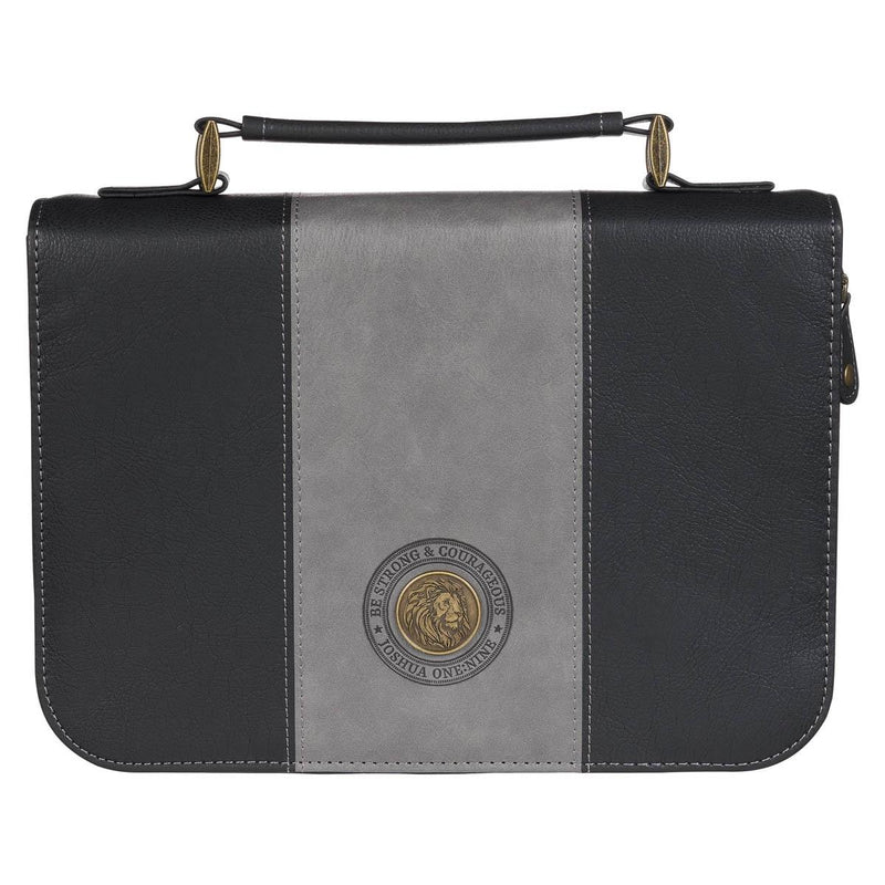 Be Strong Josh. 1:9 Bible Cover Classic Two-tone Gray/Black
