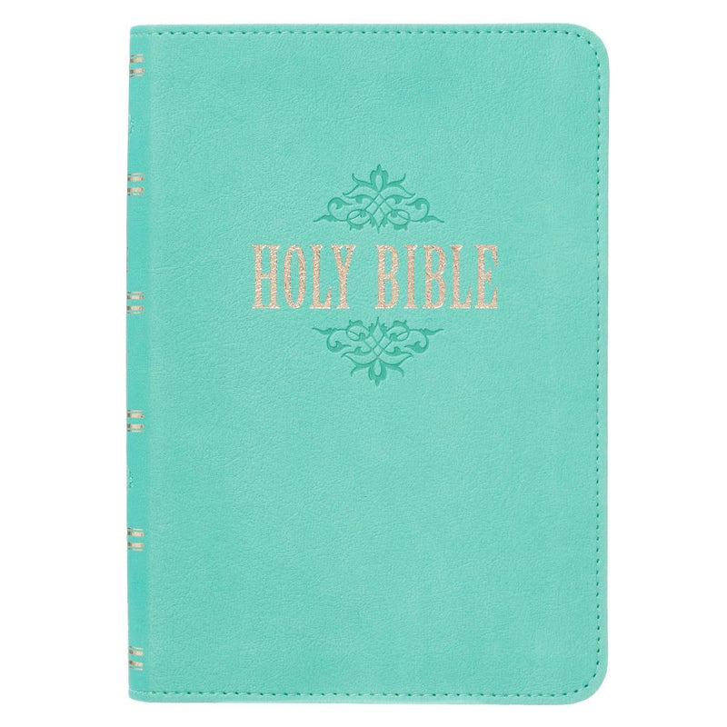 KJV Bible Compact LP Faux Leather, Robinâ€™s-egg Blue