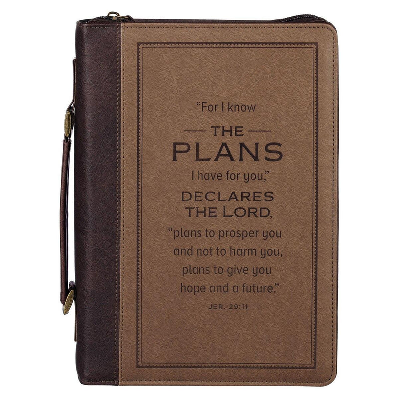 I Know the Plans Jer. 29:11 Bible Cover Classic Brown Two-tone