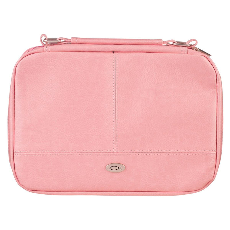 Ichthus Badge Bible Cover Organizer Two-fold Light Pink w/