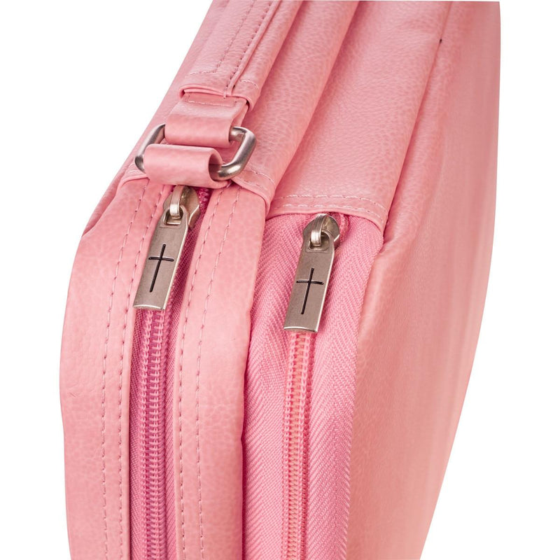Ichthus Badge Bible Cover Organizer Two-fold Light Pink w/