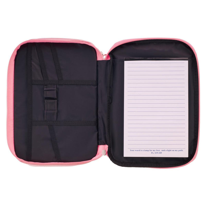Ichthus Badge Bible Cover Organizer Two-fold Light Pink w/