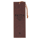 Faith Mountains Matt. 17:20 Bookmark Faux Leather Brown Two-tone
