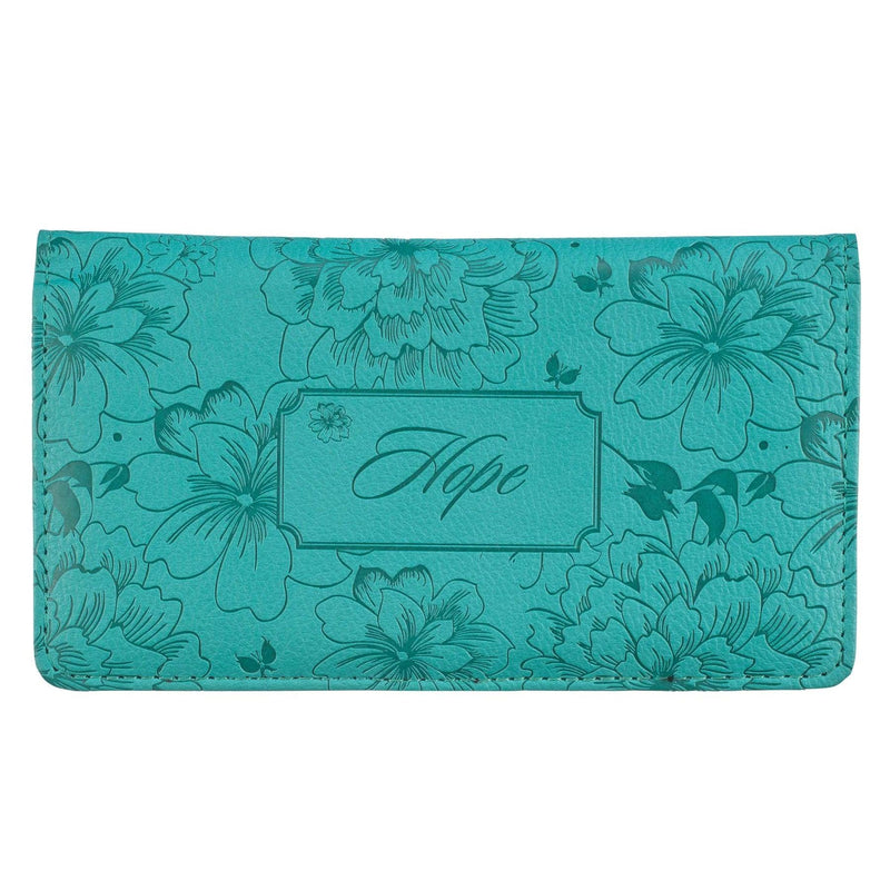 Checkbook Cover Teal Floral Hope