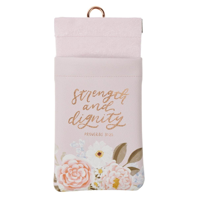 Strength and Dignity Prov. 31:25 Eyeglass Case Pink