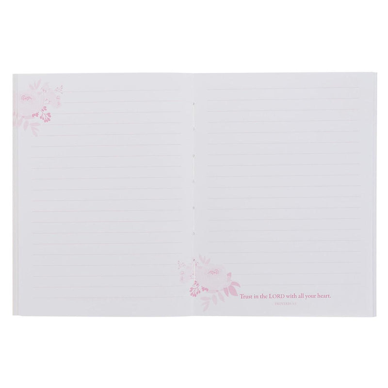 Trust in the Lord Prov. 3:5 Notebook Bound Pink Floral