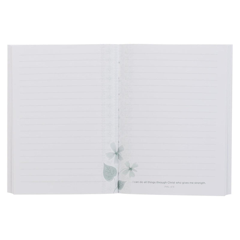 All Things Through Christ Phil. 4:13 Notebook Bound Green