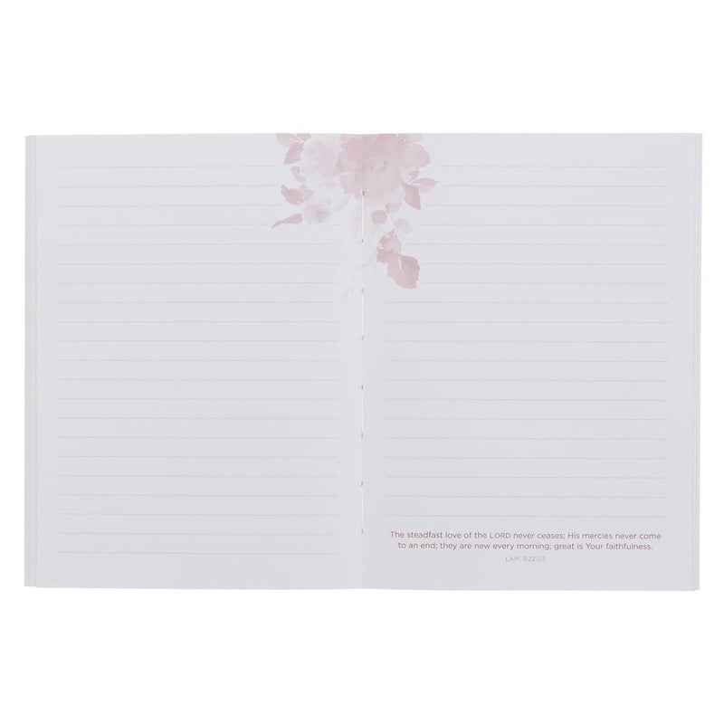 His Mercies Are New Every Morning Lam. 3:22-23 Notebook Bound Pink