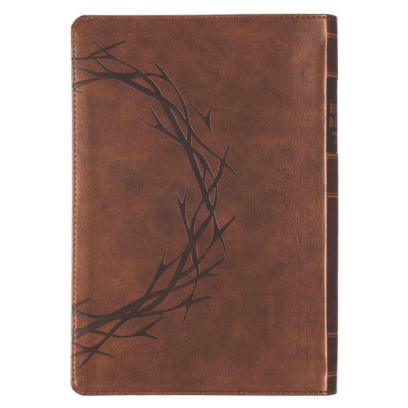Crown of Thorns, Brown KJV Bible Giant Print Full-size Faux Leather,