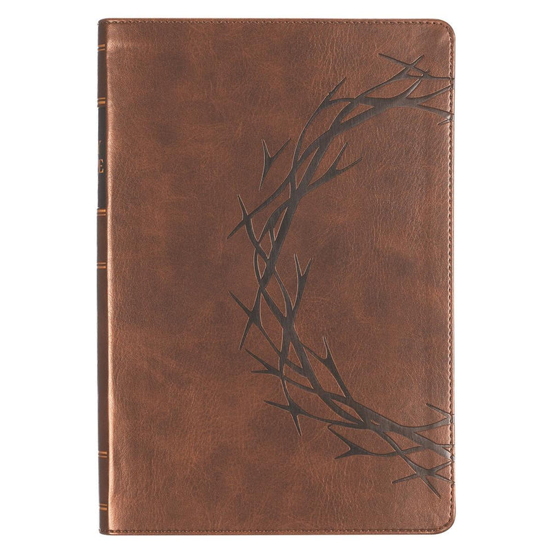 Crown of Thorns, Brown KJV Bible Giant Print Full-size Faux Leather,