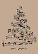 Tree of notes cream Christmas card