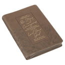 Be Strong and Courageous Ash-brown Faux Leather Journal with Zipper Closure - Joshua 1:9