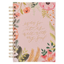 Even So It Is Well With My Soul Pink Floral Spiral Journal