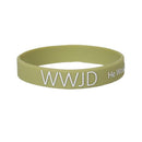 WWJD silicone bracelet sage