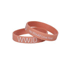 WWJD silicone bracelet terracotta