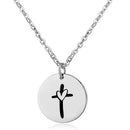 Kruis met hart ketting stainless steel