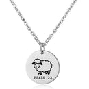 Schaap Psalm 23 ketting zilver stainless steel