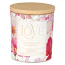 Love is Patient 1 Cor. 13:4 Glass Candle w/Bamboo Lid