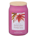 Bless You & Keep You Num. 6:24 Glass Candle w/Bamboo Lid