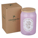 Be Still and Know Ps. 46:10 Glass Candle w/Bamboo Lid
