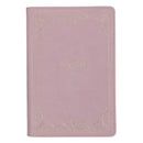 KJV Bible Personal Size LG print Faux Leather Lavender Floral Corners