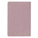 KJV Bible Personal Size LG print Faux Leather Lavender Floral Corners