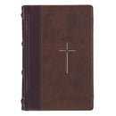KJV Bible Personal Size LG print Hardcover Faux Leather Two-tone Black/Tan