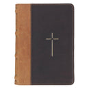KJV Bible Compact Leather Cross Two-tone Black