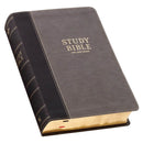 KJV Study Bible Faux Leather, Two-tone Gray and Black