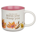 Bless You & Keep You Num. 6:24 Mug Pink Floral