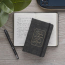 I Know the Plans Notebook with Elastic Closure Faux Black and Grey