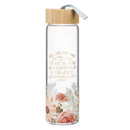 God Has Not Given Us A Spirit Of Fear 2 Tim 1:7 Water Bottle Glass Floral