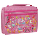A Glad Heart Makes A Cheerful Face Prov. 15:13 Bible Cover Fashion Pink