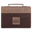 I Am With You Always Matt. 28:20 Bible Cover Fashion Two-tone Brown