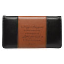 Checkbook Wallet Black/Brown Strong & Courageous Josh. 1:9