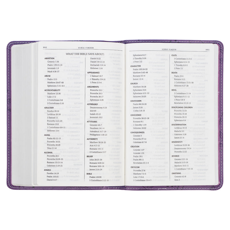 KJV Bible Compact Faux Leather, Purple