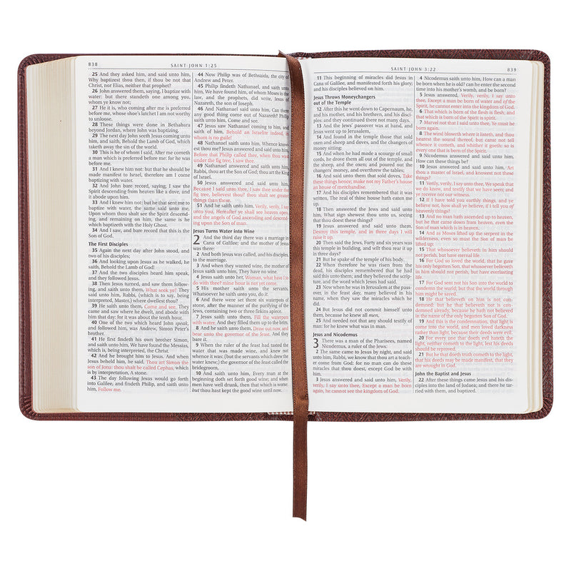 KJV Bible Compact Faux Leather, Saddle Tan