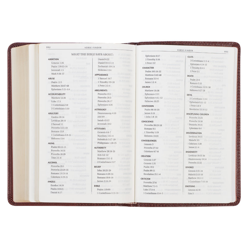 KJV Bible Compact Faux Leather, Saddle Tan