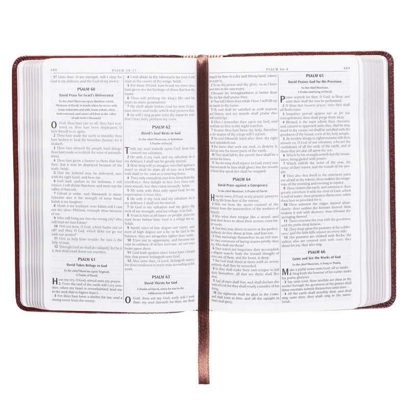 KJV Bible Compact Faux Leather, Saddle Tan