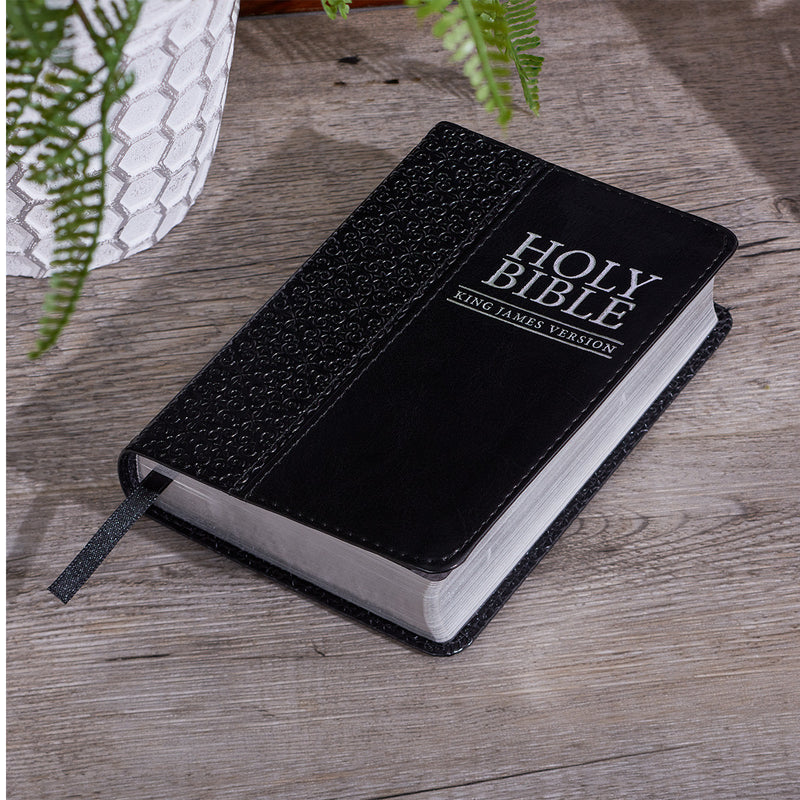KJV Bible Mini Pocket Faux Leather, Black
