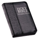 KJV Bible Mini Pocket Faux Leather Black w/zipper